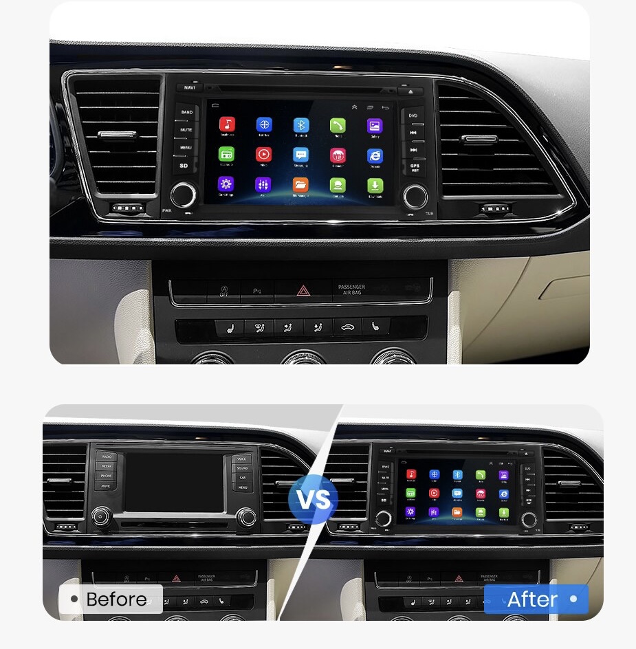 Lucky visueel Soms soms Seat Leon 2013-2018 Seat Ibiza 2015-2017 Android 10 navigatie en  multimediasysteem autoradio Bluetooth USB WiFi DVD Speler 2+16GB -  NaviCenter