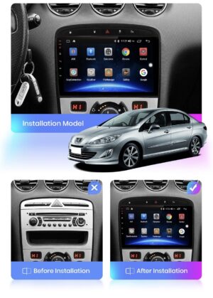 RoadMaster 8core CarPlay Peugeot 308 2007-2014 Android 13 navigatie en multimediasysteem 4GB RAM 64GB ROM RM-PE14