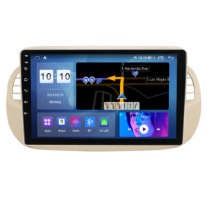 Wireless CarPlay Wired Android Auto 8core Fiat 500 2007-2015 Android 11 Navigatie en Multimediasysteem WiFi Bluetooth USB 2+32GB 4G beige