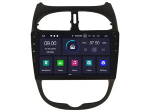CarPlay 8core Peugeot 206 1998-2008 Android 12 Navigatie En Multimediasysteem 4GB RAM 64GB ROM
