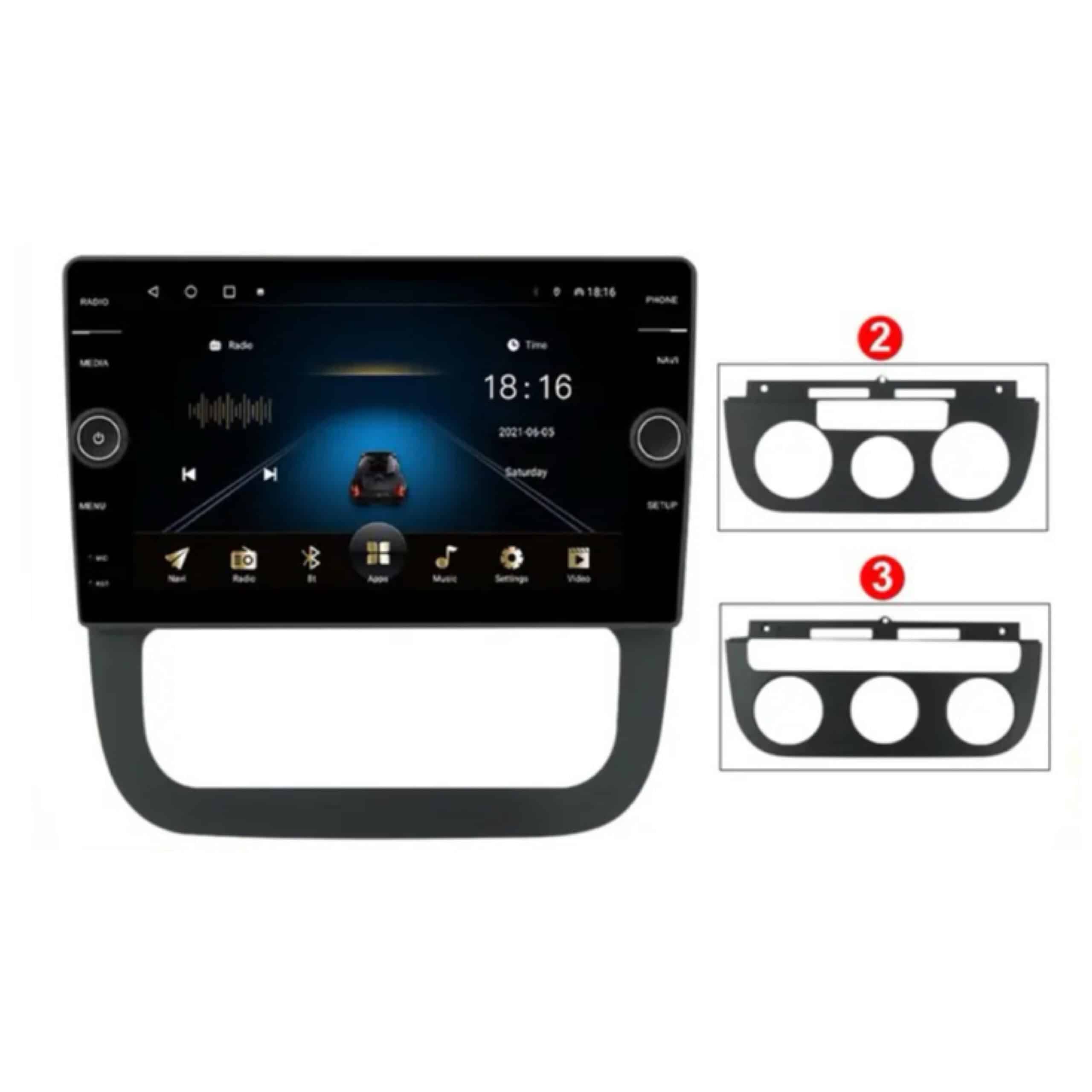 QLED CarPlay 8core Volkswagen Jetta 2005-2010 Android 12 Navigatie En Multimediasysteem 4GB RAM 64GB ROM