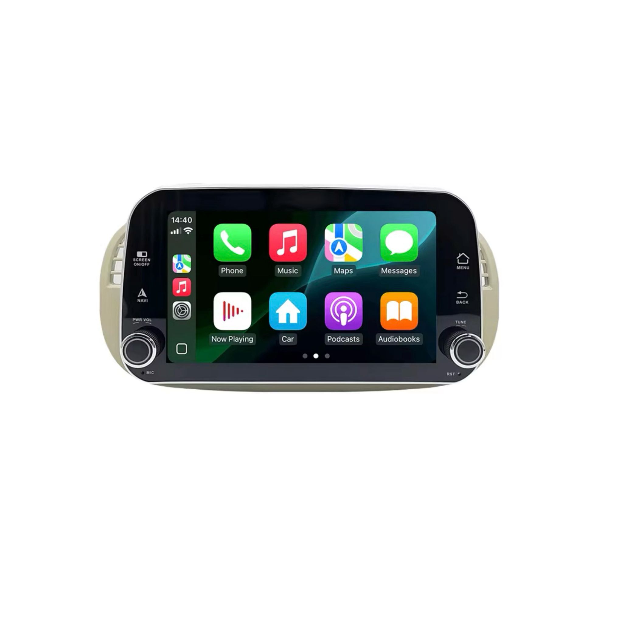 RoadMaster CarPlay 4core Fiat 500 2007-2015 Android 14 navigatie en multimediasysteem 2GB RAM 32GB ROM RM-FI15